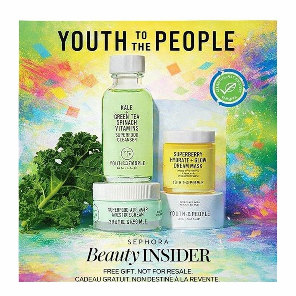 Youth To The People 3PC Set Sephora Cleanser Moisturizer Mask Mini Sephora